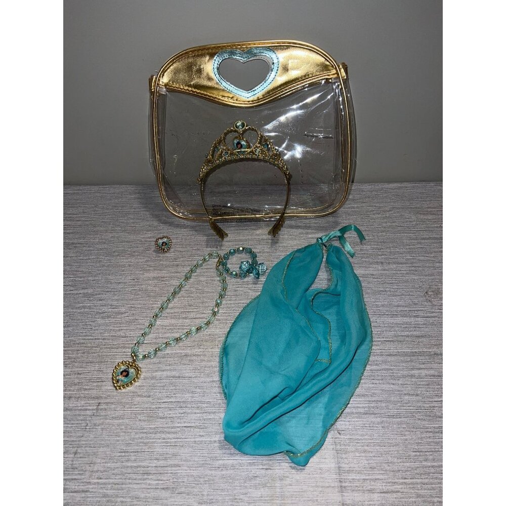 Disney Store Princess Jasmine Jewelry Crown Necklace Bracelet Ring Veil